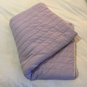 Pottery Barn Kids Purple Channel Pick-Stitch Quilt